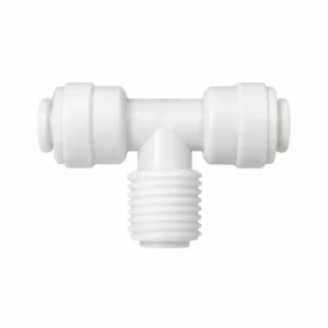 1/4 inch RO 3-way T fitting push fit x push fit x male thread