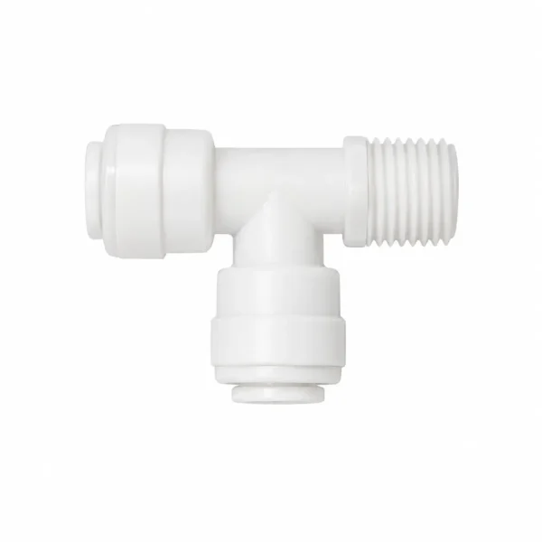 1/4 inch RO 3-way T fitting push fit threaded connector