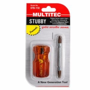 Multitec STB-110 Stubby Screwdriver 2-in-1 Reversible Phillips Flat