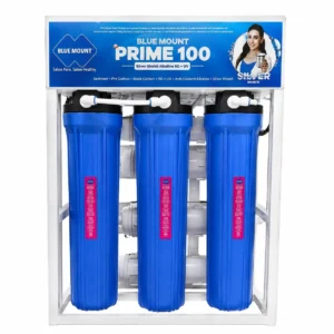Blue Mount Prime 100 LPH Commercial RO Plant Silver Shakti Alkaline RO UV