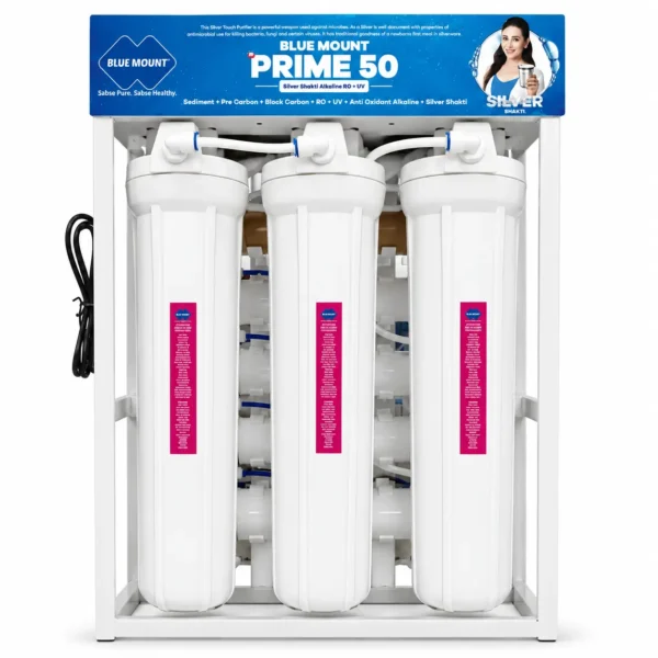 Blue Mount Prime 50 LPH RO Plant Silver Shakti Alkaline RO UV