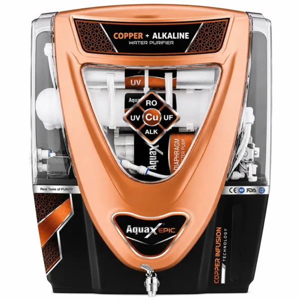 AquaX Epic RO cabinet black copper orange water purifier body
