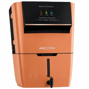 Aroma metallic copper RO water purifier cabinet with smart LED display